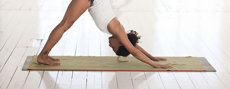 yoga mat on carpet